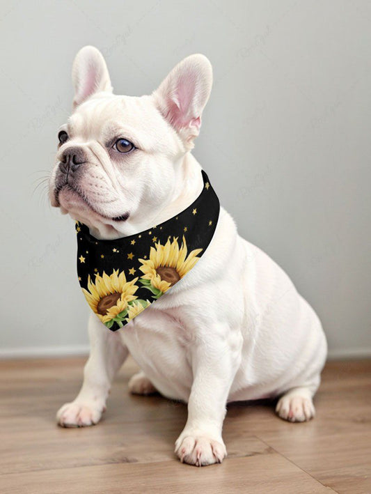 Pet's Sunflower Star Print Hawaii Bandana Bibs