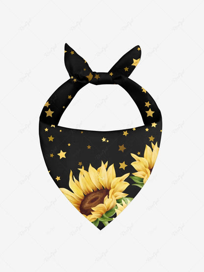 Sunflower Star Printed Hawaii Bandana Dress Dog And Owner Matching Outfits