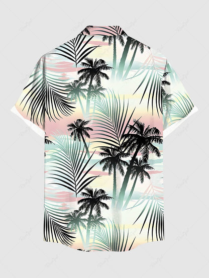 Tropical Leaf Coconut Tree Print Hawaii Shirts Dog and Owner Matching Outfits