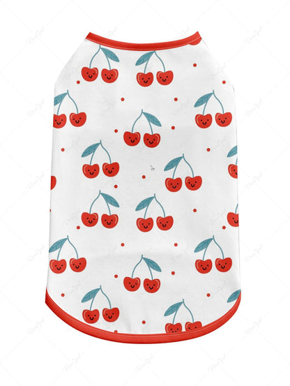 Pet's Cherry Leaf Print Tank Top