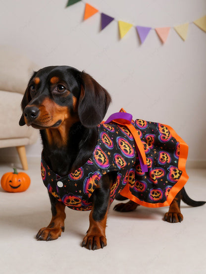 Halloween Pumpkin Star Print Dresses Dog and Owner Matching Outfits