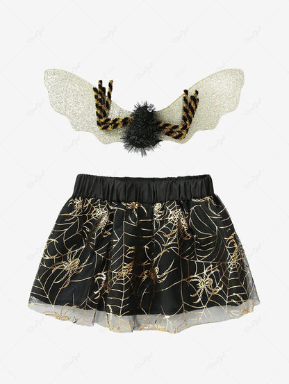 Pet's Halloween Costume Spider Web Print Skirt Set
