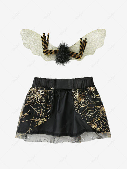 Pet's Halloween Costume Spider Web Print Skirt Set