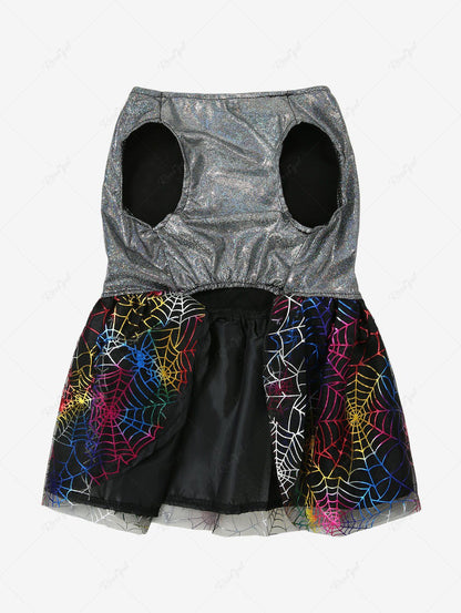 Halloween Spider Web Printed Dresses Dog and Owner Matching Outfits