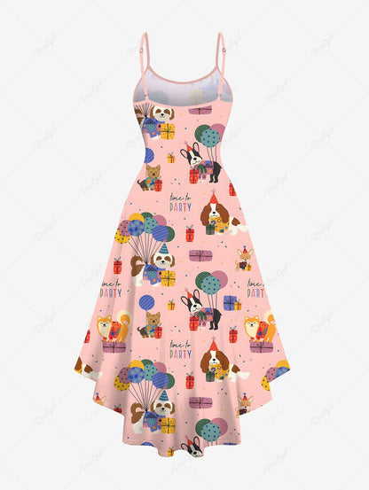 Colorful Cute Puppy Balloons Gift Printed T-shirt Dress Dog And Owner Matching Outfits