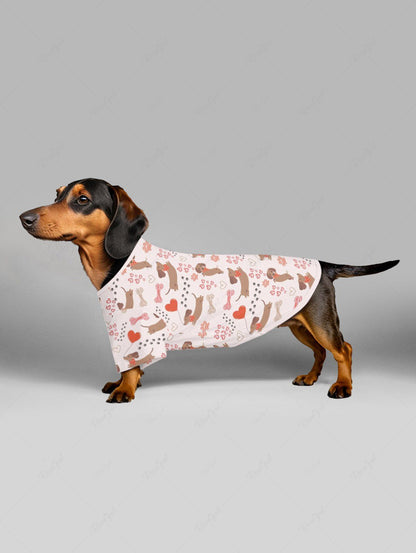 Dogs Heart Bone Foot Print T-shirt Dog and Owner Matching Outfits