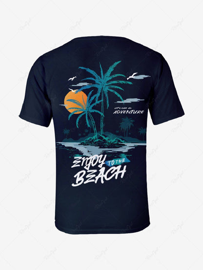 Coconut Tree Sun Printed Hawaii T-shirts Dog and Owner Matching Outfits