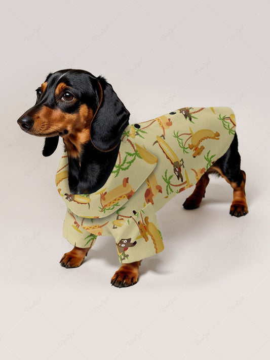 Pet's Coconut Tree Hot Dogs Print Hawaii Shirt