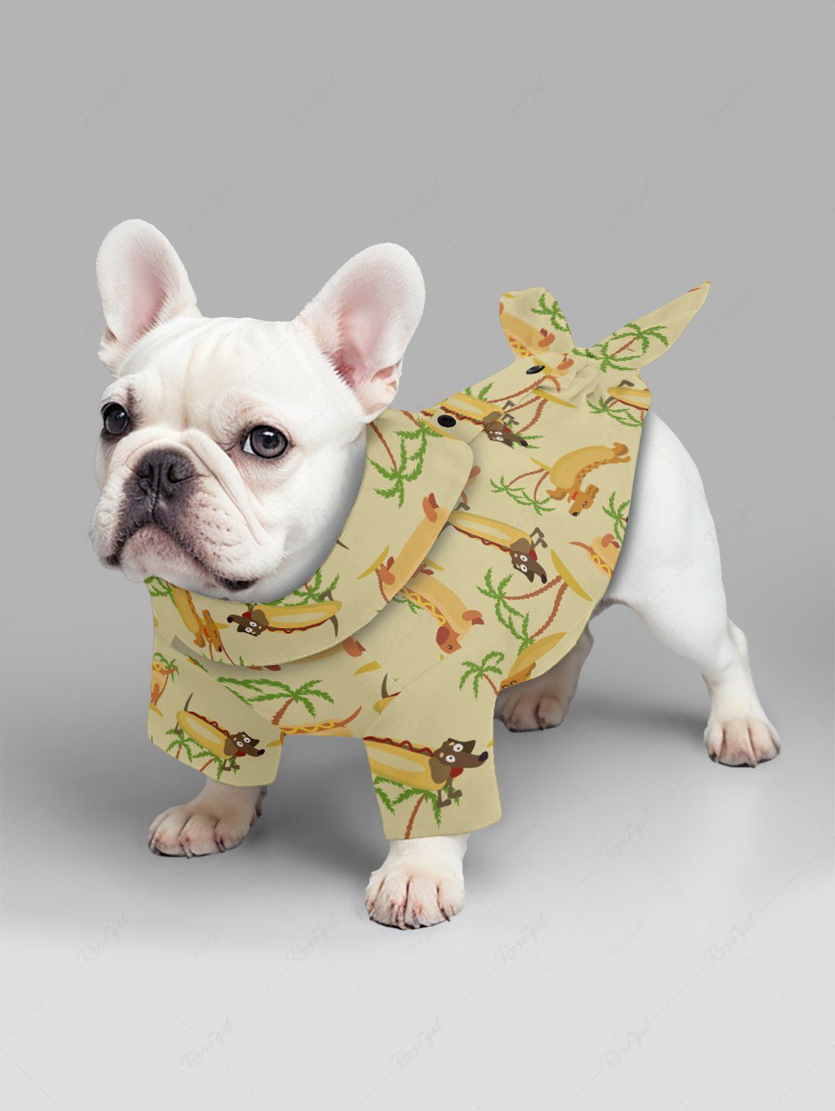 Pet's Coconut Tree Hot Dogs Print Hawaii Shirt
