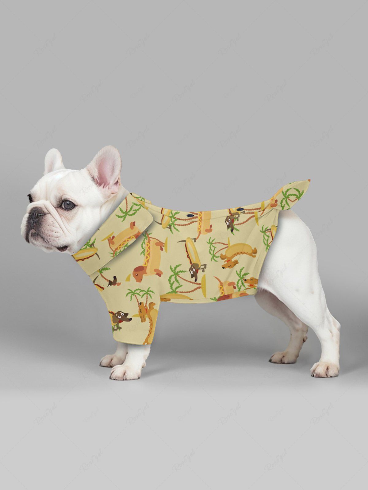 Pet's Coconut Tree Hot Dogs Print Hawaii Shirt