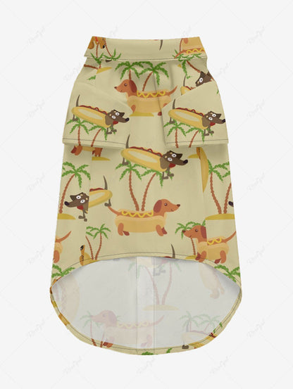 Pet's Coconut Tree Hot Dogs Print Hawaii Shirt