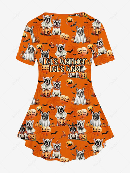 Halloween Dogs Pumpkin Bat Print T-shirts Dog and Owner Matching Outfits