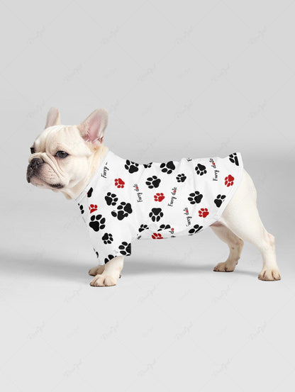 Dog Feet Letters Print T-shirts Dog and Owner Matching Outfits