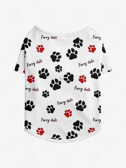 Dog Feet Letters Print T-shirts Dog and Owner Matching Outfits