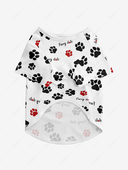 Dog Feet Letters Print T-shirts Dog and Owner Matching Outfits