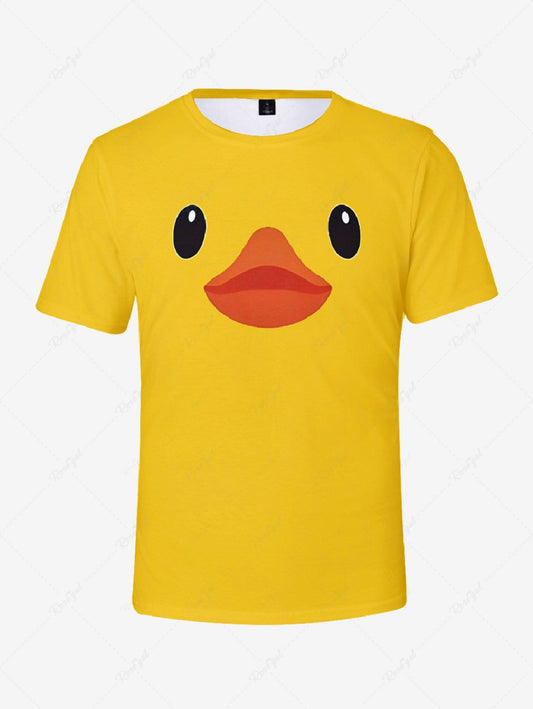 Plus Size Cute Duck Print T-shirt For Men