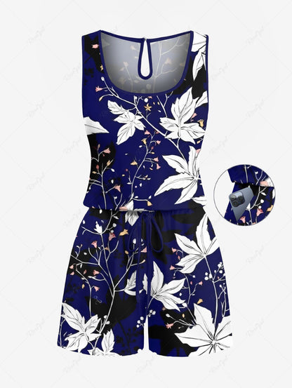 Leaf Branch Printed Shirt Romper Dog And Owner Matching Outfits