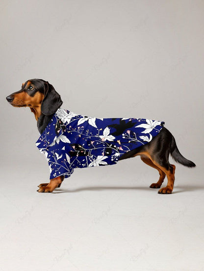Leaf Branch Printed Shirt Romper Dog And Owner Matching Outfits
