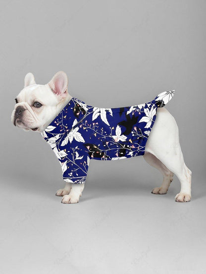 Leaf Branch Printed Shirt Romper Dog And Owner Matching Outfits