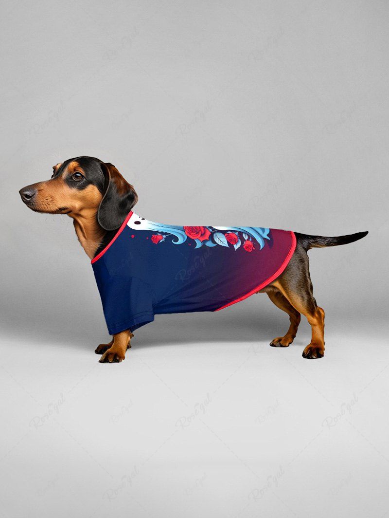 Ghost Rose Flower Printed Halloween T-shirt Dog And Owner Matching Outfits