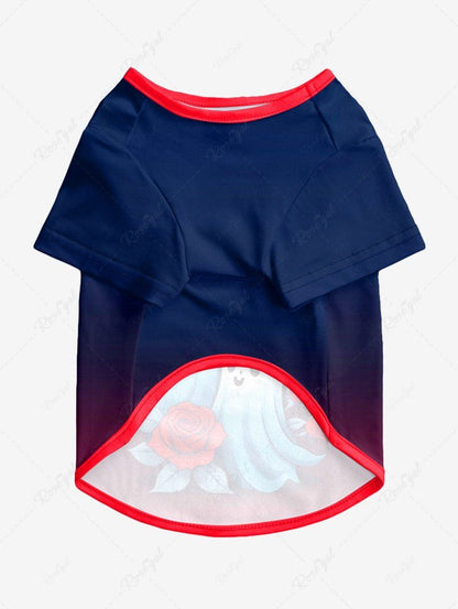 Ghost Rose Flower Printed Halloween T-shirt Dog And Owner Matching Outfits