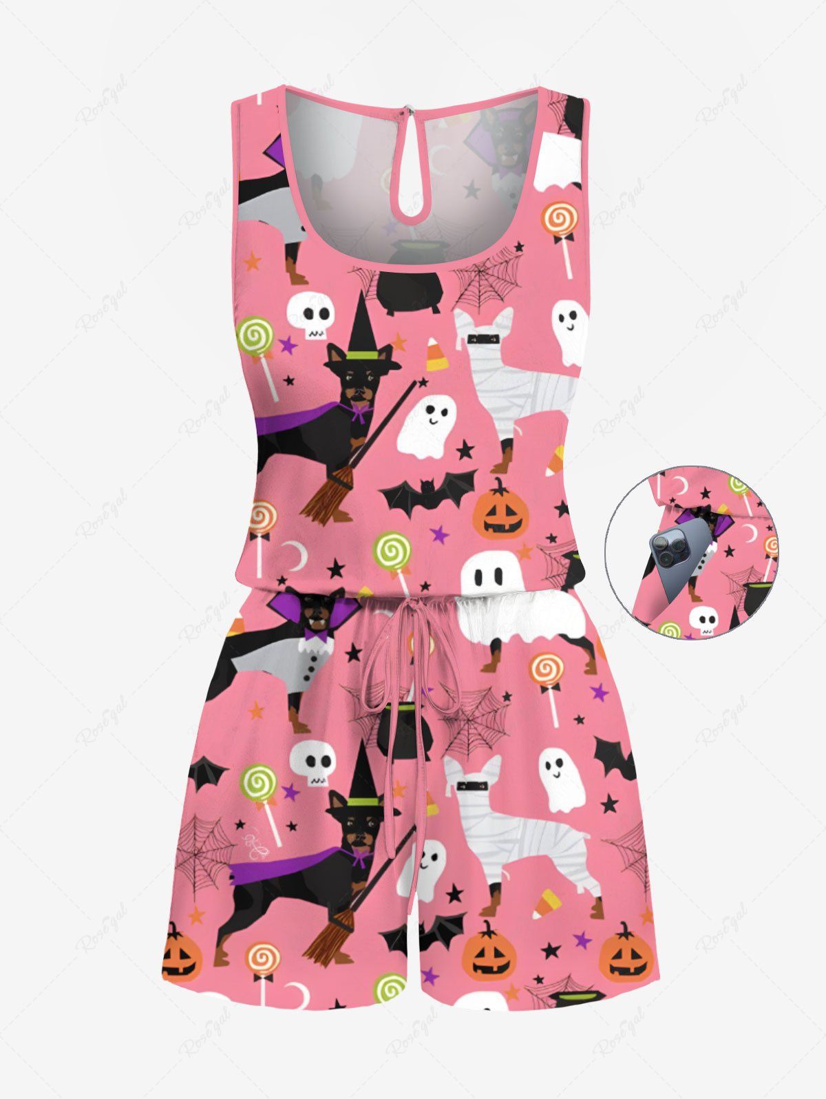 Puppy Bat Pumpkin Ghost Spider Web Printed Halloween Shirt Romper Dog And Owner Matching Outfits