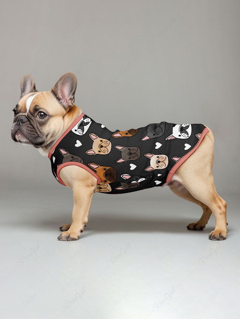 Cute Puppy Heart Printed Tank Top Shirt Dog And Owner Matching Outfits