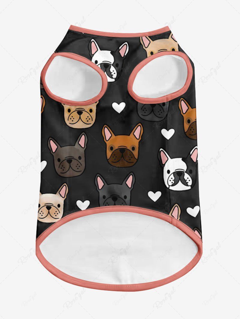 Cute Puppy Heart Printed Tank Top Shirt Dog And Owner Matching Outfits