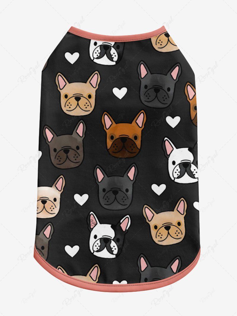 Cute Puppy Heart Printed Tank Top Shirt Dog And Owner Matching Outfits