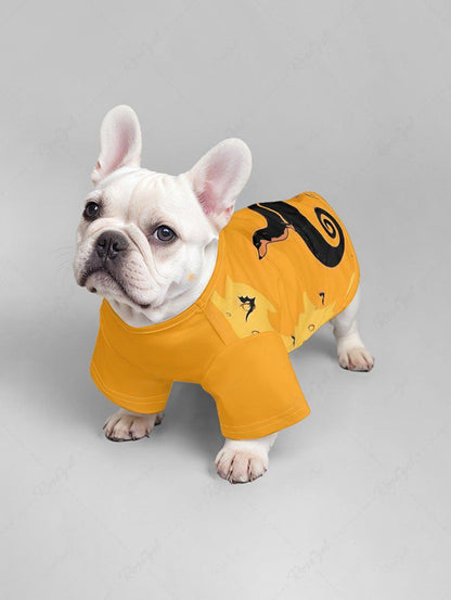 Pet's Dog Spiral Tree Spider Print Halloween T-shirt