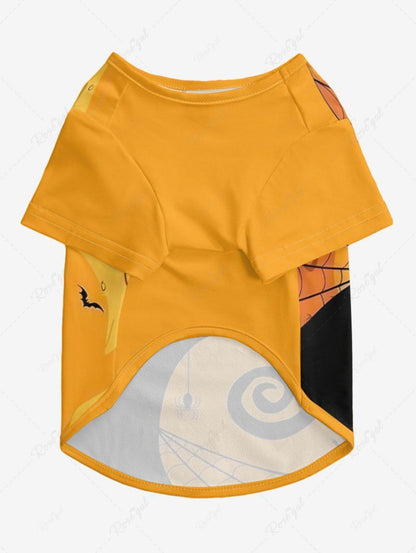 Pet's Dog Spiral Tree Spider Print Halloween T-shirt