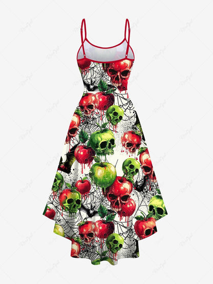 Halloween Apples Skulls Spider Web Bat Print T-shirt and Dress Dog and Owner Matching Outfits