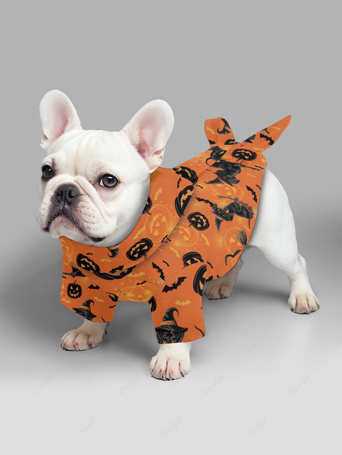 Halloween Pumpkin Dog Bat Print Shirt and Dress Dog and Owner Matching Outfits