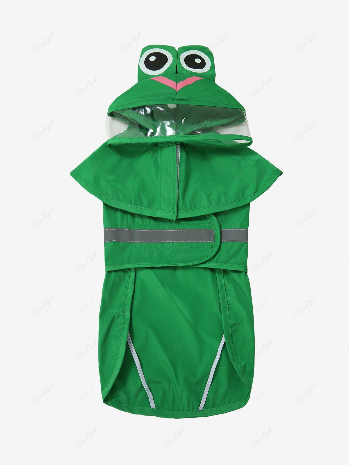 Pet's Frog Pattern Velcro Reflective Stripe Waterproof Raincoat