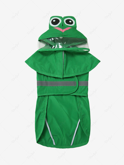 Pet's Frog Pattern Velcro Reflective Stripe Waterproof Raincoat