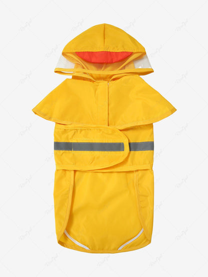 Pet's Duck Pattern Velcro Reflective Stripe Waterproof Raincoat