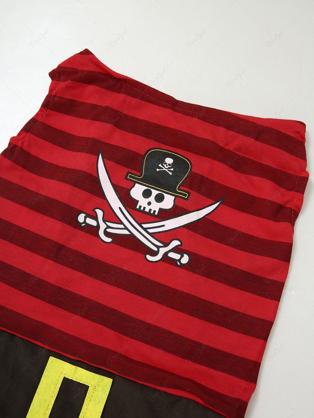 Pet's Skull Stripes Print Halloween Costume Tank Top With Hat