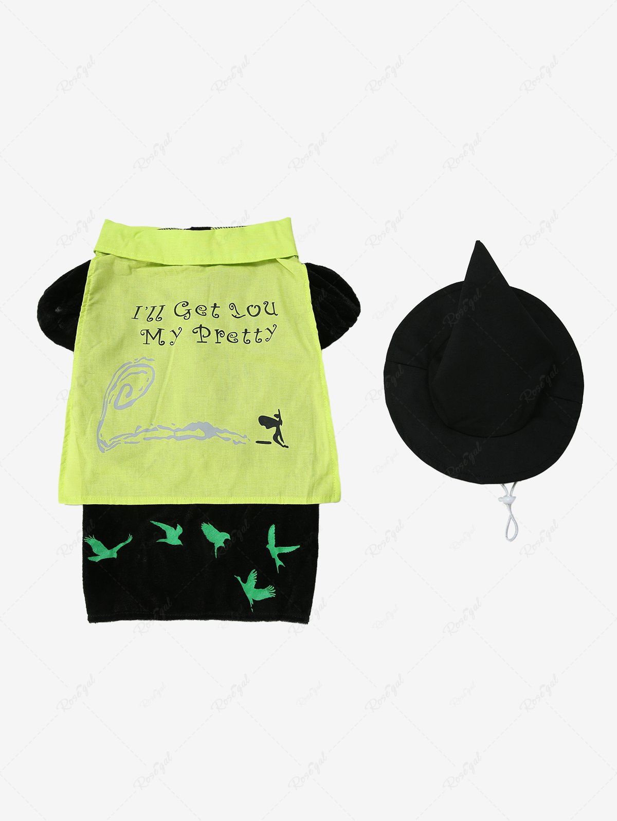 Pet's Letters Birds Print Costume Coat With Hat