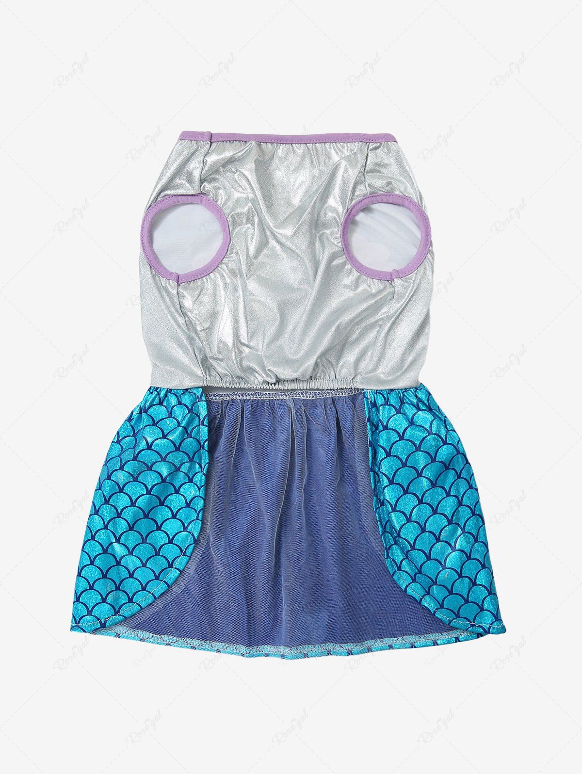 Pet's Shell Mermaid Print Bowknot Costume Dress
