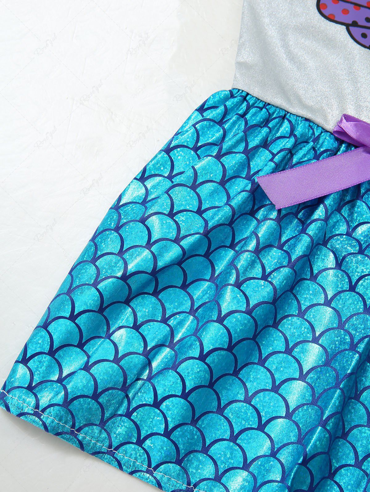 Pet's Shell Mermaid Print Bowknot Costume Dress