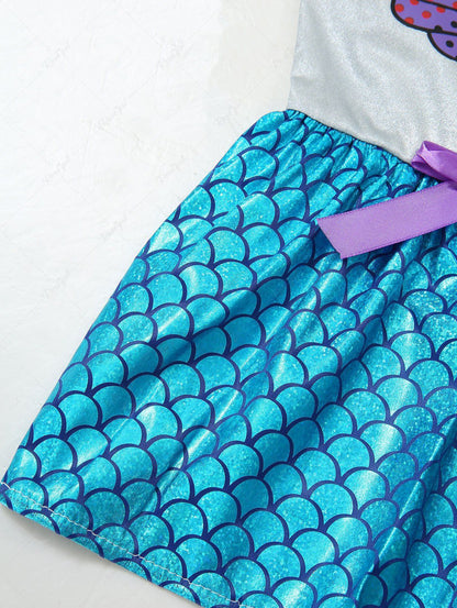 Pet's Shell Mermaid Print Bowknot Costume Dress