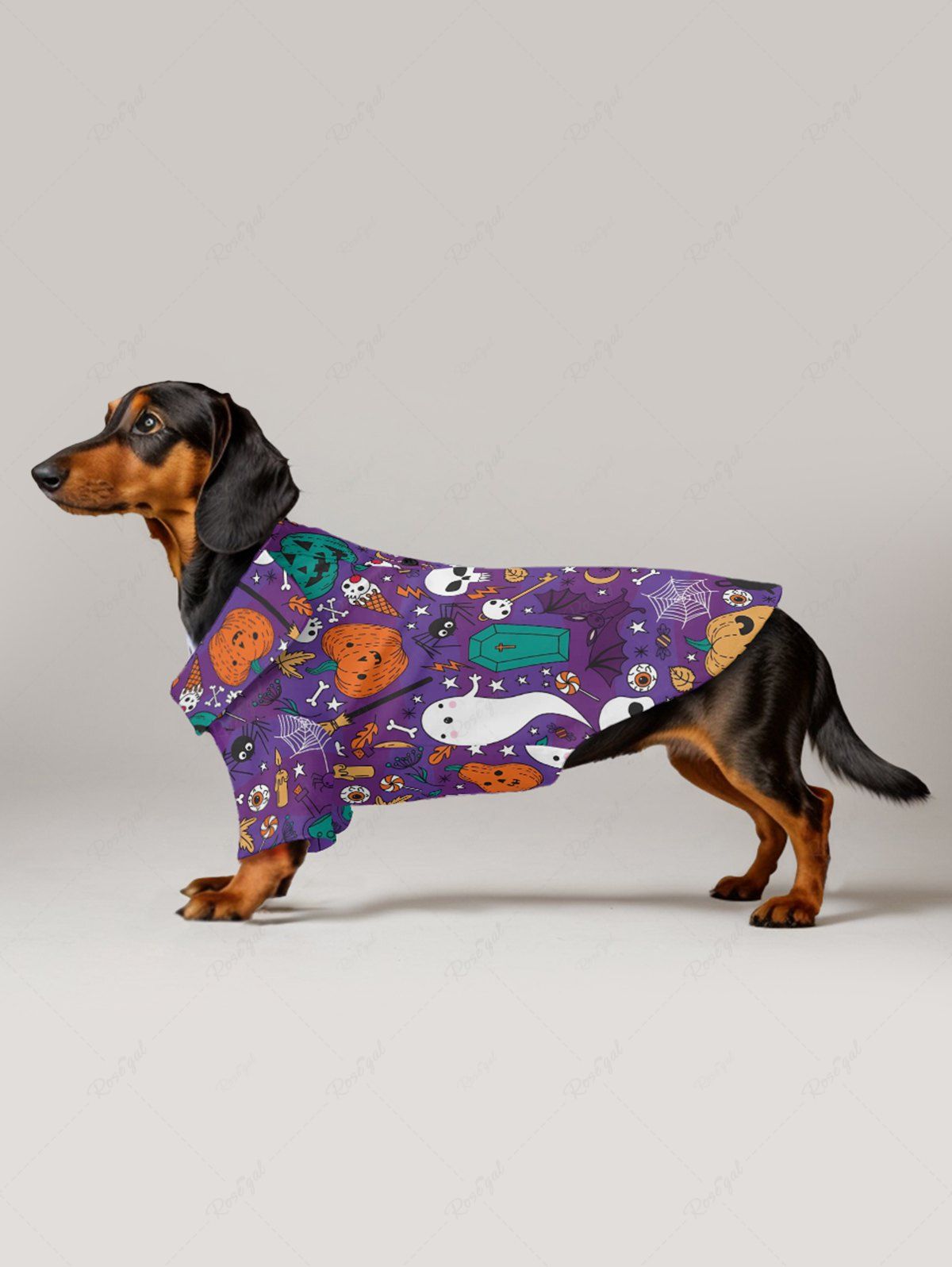 Pet's Halloween Skulls Pumpkin Spider Bat Ghost Print Shirt