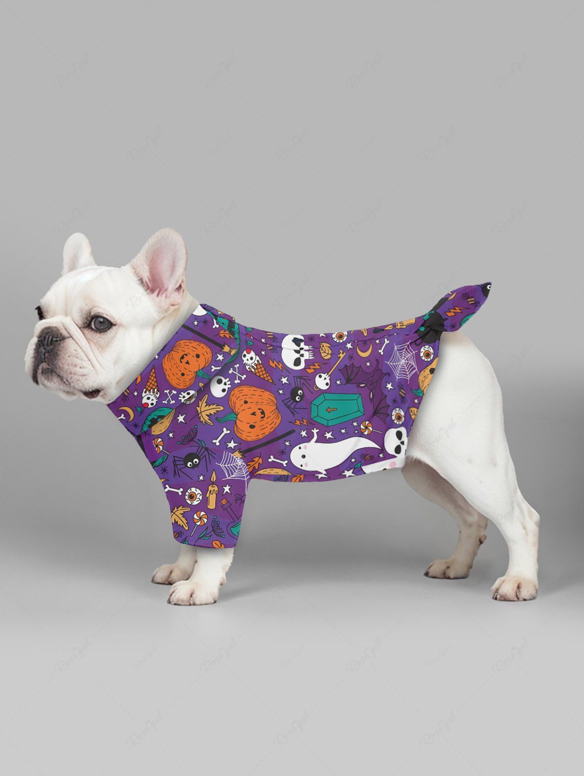 Pet's Halloween Skulls Pumpkin Spider Bat Ghost Print Shirt