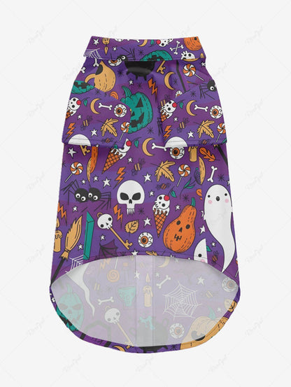 Pet's Halloween Skulls Pumpkin Spider Bat Ghost Print Shirt