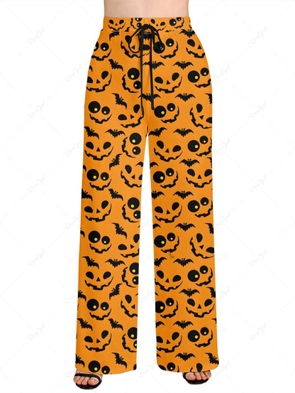 Bat Pumpkin Ghost Face Printed Halloween Shirt Pants Dog And Owner Matching Outfits