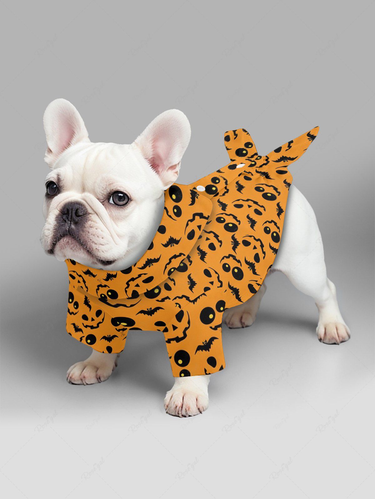 Pet's Bat Pumpkin Ghost Face Print Halloween Button Shirt