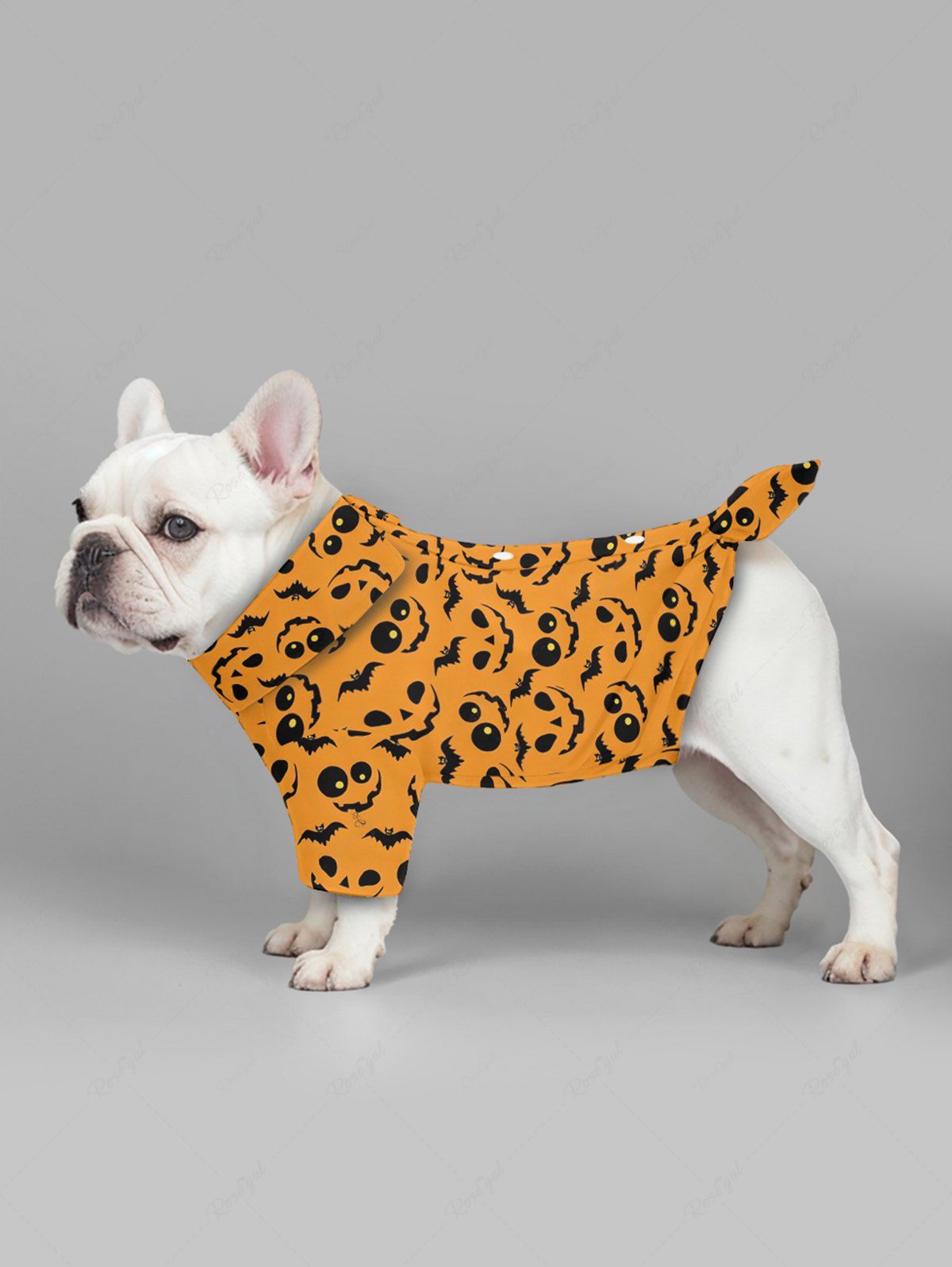 Pet's Bat Pumpkin Ghost Face Print Halloween Button Shirt