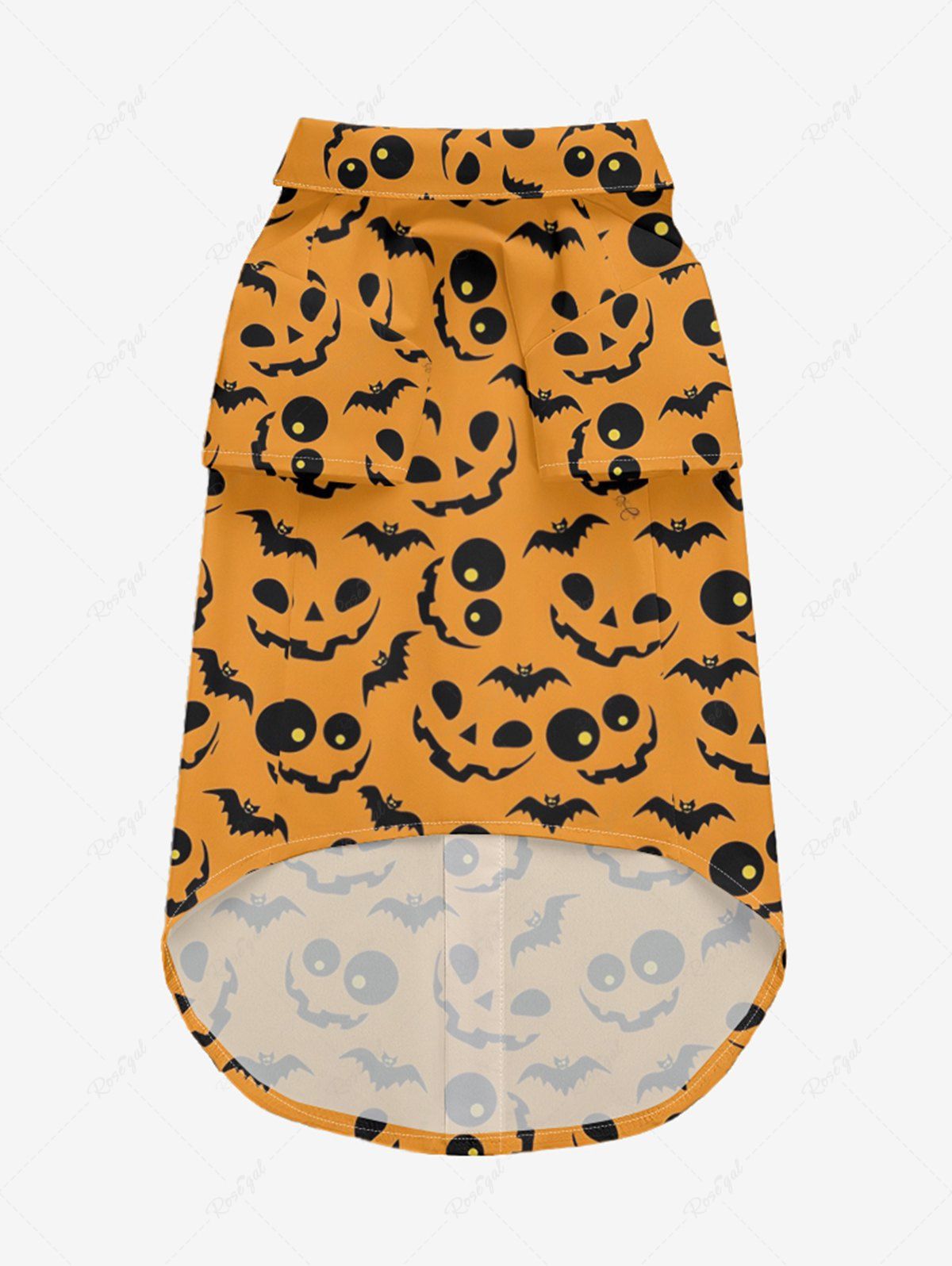Pet's Bat Pumpkin Ghost Face Print Halloween Button Shirt