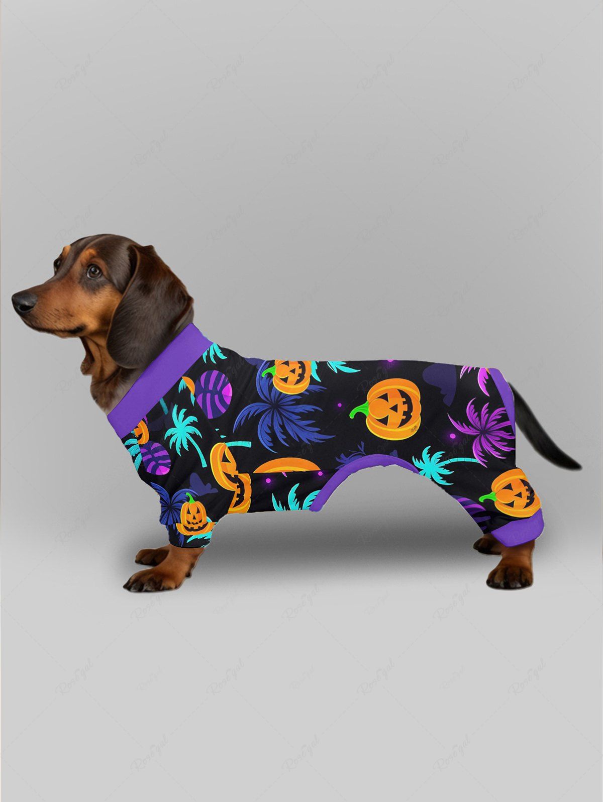 Halloween Pumpkin Topical Leaf Print Pajamas Dog and Owner Matching Outfits
