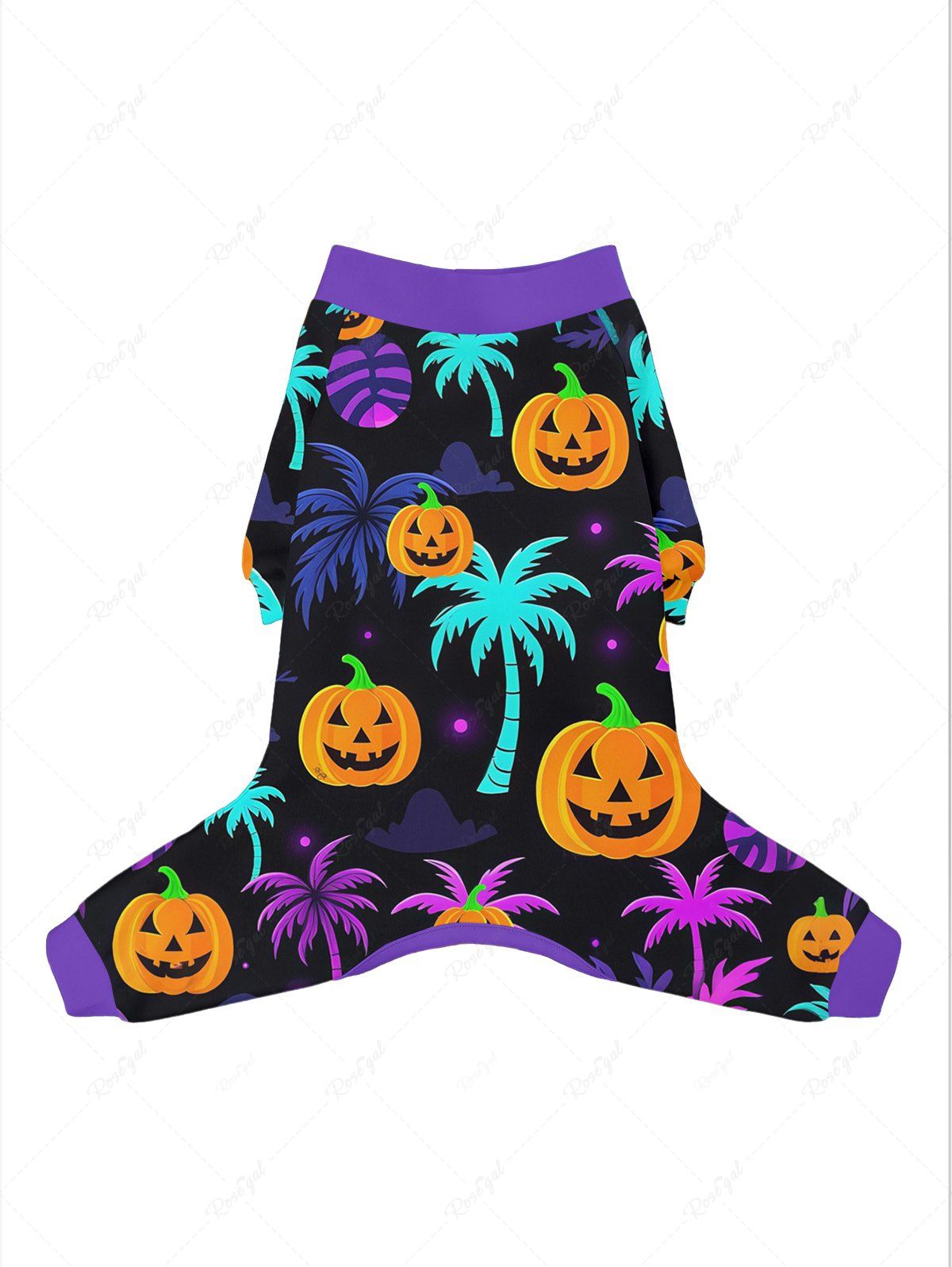 Halloween Pumpkin Topical Leaf Print Pajamas Dog and Owner Matching Outfits